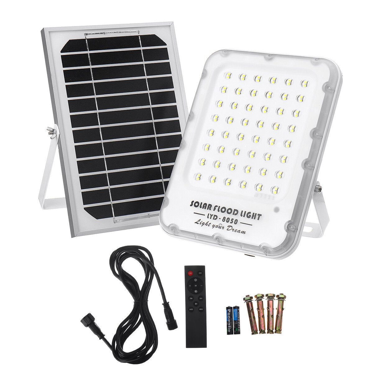 50w Solar Powered Led Flood Light Outdoor Garden Street Lamp