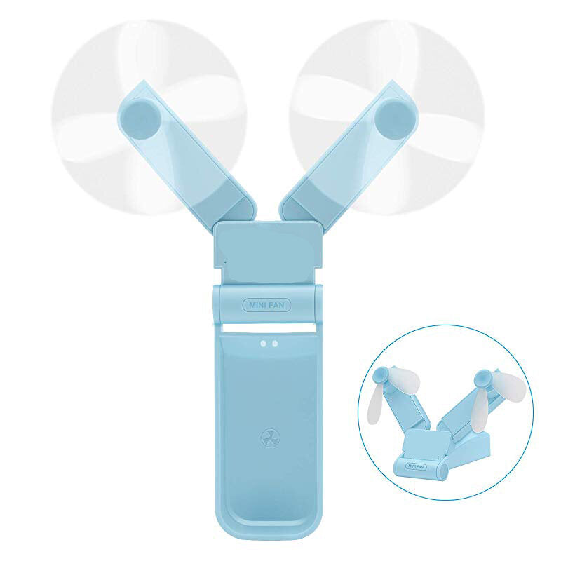 5v 1w Mini Folding Double-headed Usb Fan Table Desktop