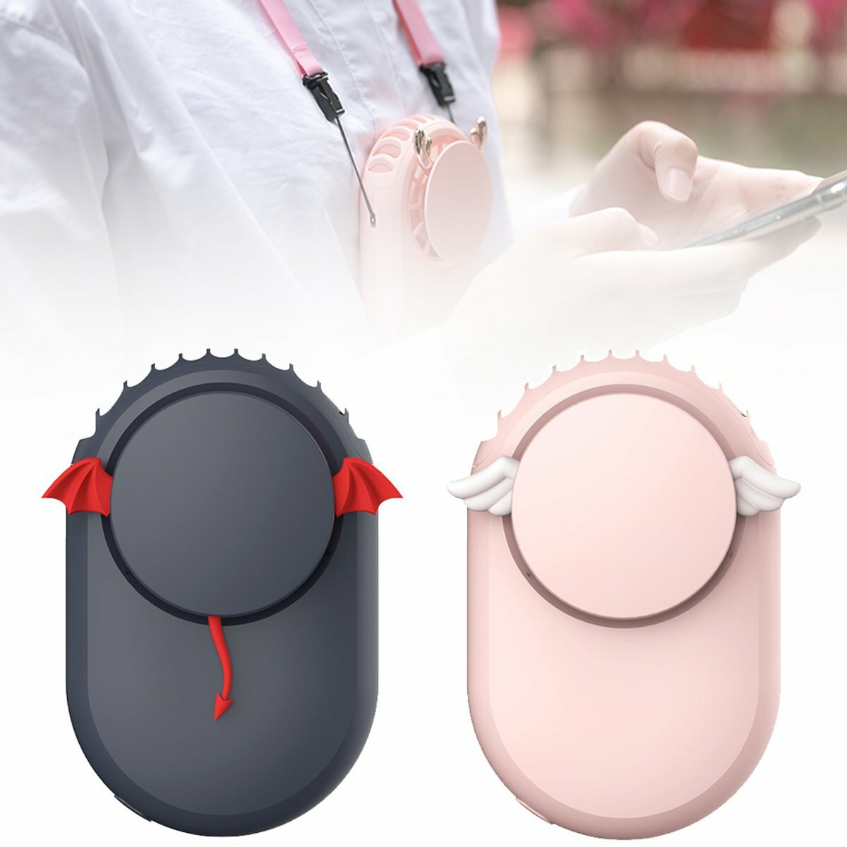 5v 4w Portable Neck Fan Wearable 2 Gears Speed Usb