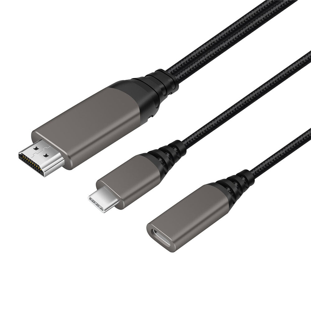 4K*2K USB-C to HDTV Dongle Cable Same Screen PD 100W Type-C Video Cable for Computer Smartphone TV Projector