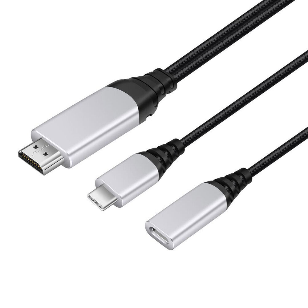 4K*2K USB-C to HDTV Dongle Cable Same Screen PD 100W Type-C Video Cable for Computer Smartphone TV Projector