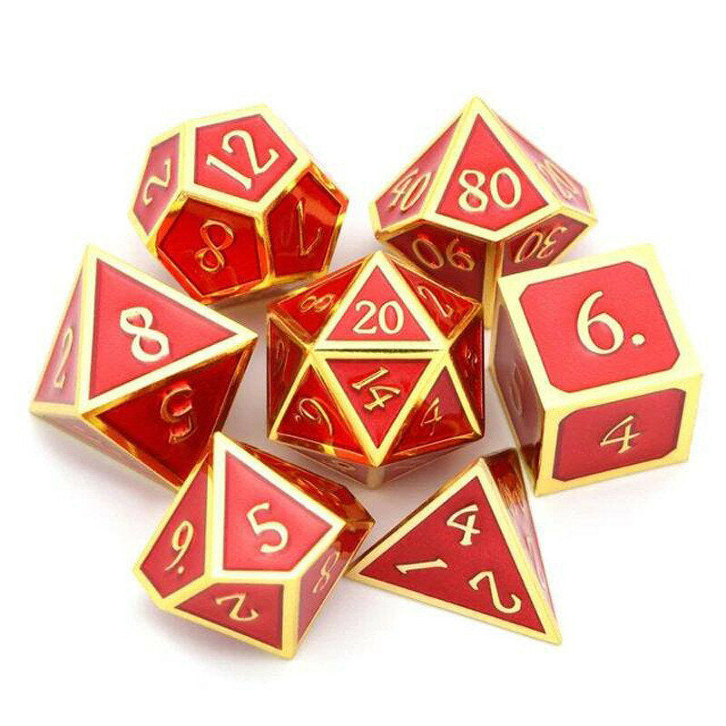 7pcs/set Alloy Metal Dice Set Playing Games Poker Card