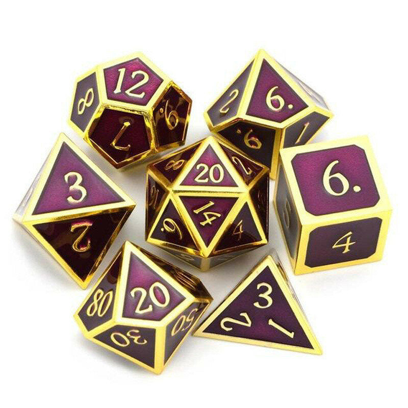 7pcs/set Alloy Metal Dice Set Playing Games Poker Card