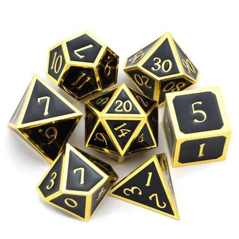 7pcs/set Alloy Metal Dice Set Playing Games Poker Card