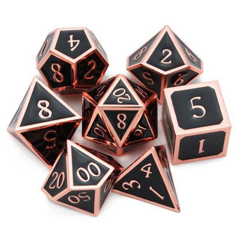 7pcs/set Alloy Metal Dice Set Playing Games Poker Card
