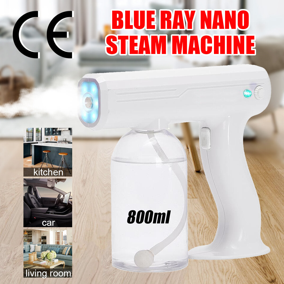 800ml Ce Wireless Sprayer Machine Blue Light Nano Steam