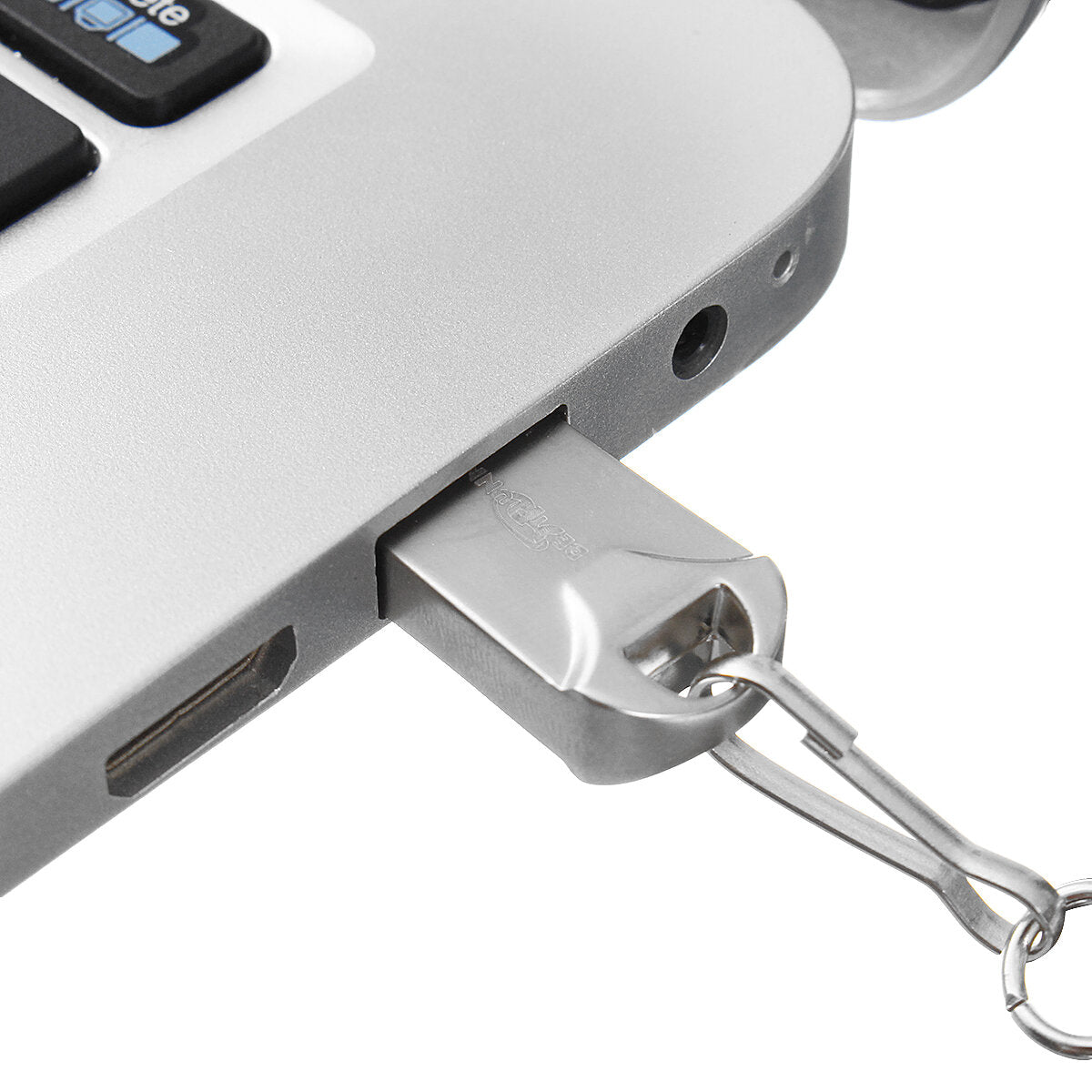 Silver 32GB 64GB USB3.0 Flash Drive Pen Drive Memory U Disk with Chain