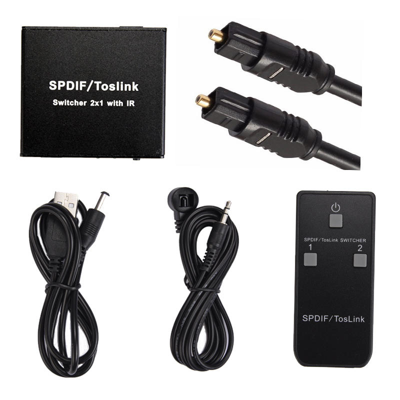 Newkeng NK-L21 SPDIF/ToslinK Video Switcher 2x1 with IR
