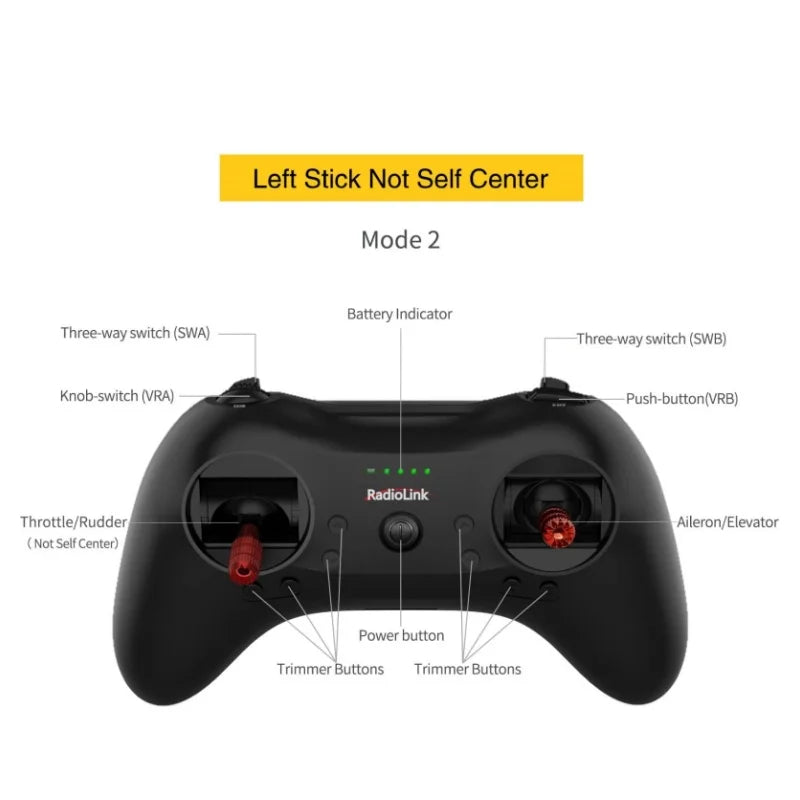 RC Transmitter Radiolink T8S 8 Channels 2.4GHz Remote Controller Built-in Rechargeable Battery for Quad Airplane Car Boat