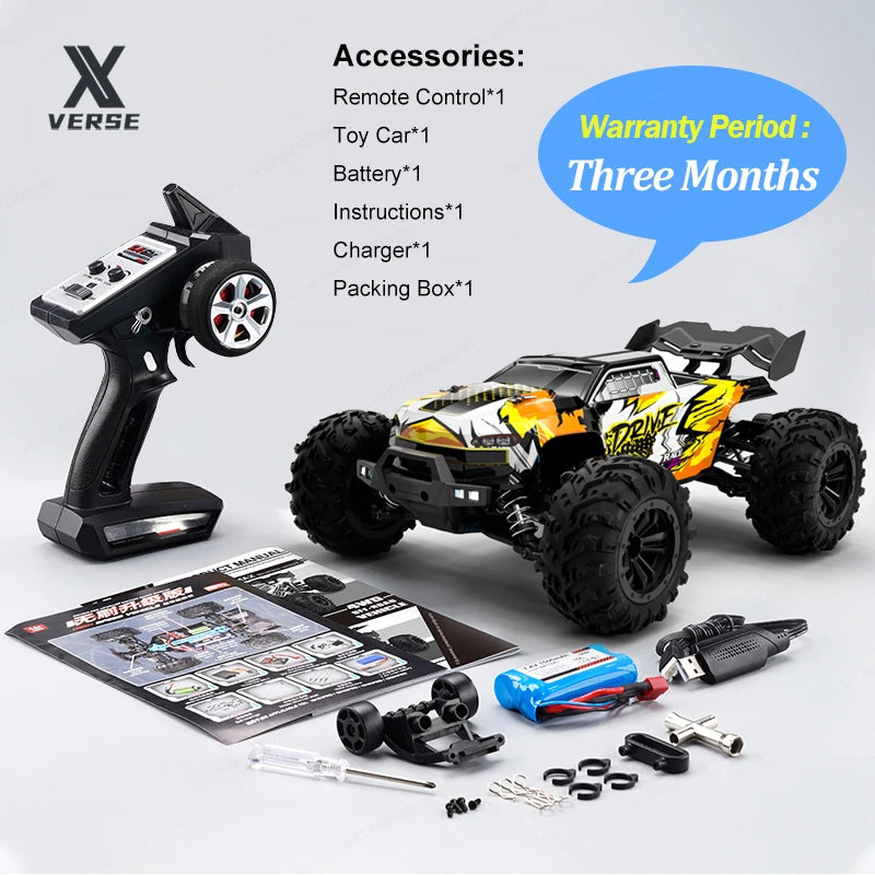 1:16 70KM/H High Speed RC Car with LED 2.4G Brushless 4WD Remote Control Car Off Road 4x4 Toys for Boys 16102PRO 16101PRO