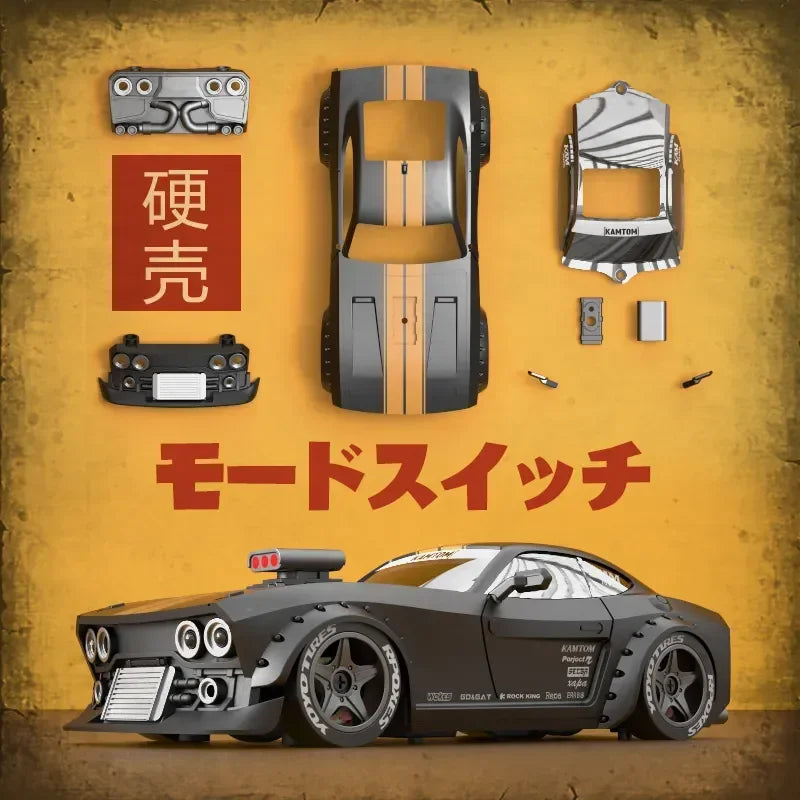 1/32 2.4g Hz Kamtom 4wd Rc Professional High-Speed Drift Car Racing Model Abs Car Shell Remote Control Car Children Toy Gifts