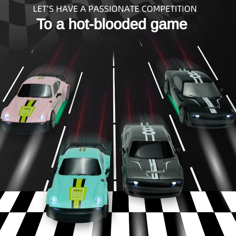Remote Control Car 1/20 4WD Drift Car Unlimited Speed 2.4G Remote Control GTR High Speed Racing Car LED Light Toy