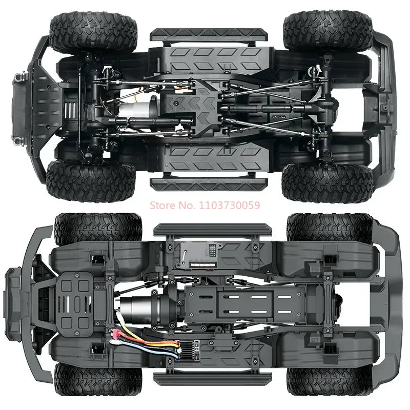 1:10 R1001 Full Scale Huangbo Remote Control Model Car Four-Wheel Drive Simulation Climbing Toy Car High And Low Speed Shifting
