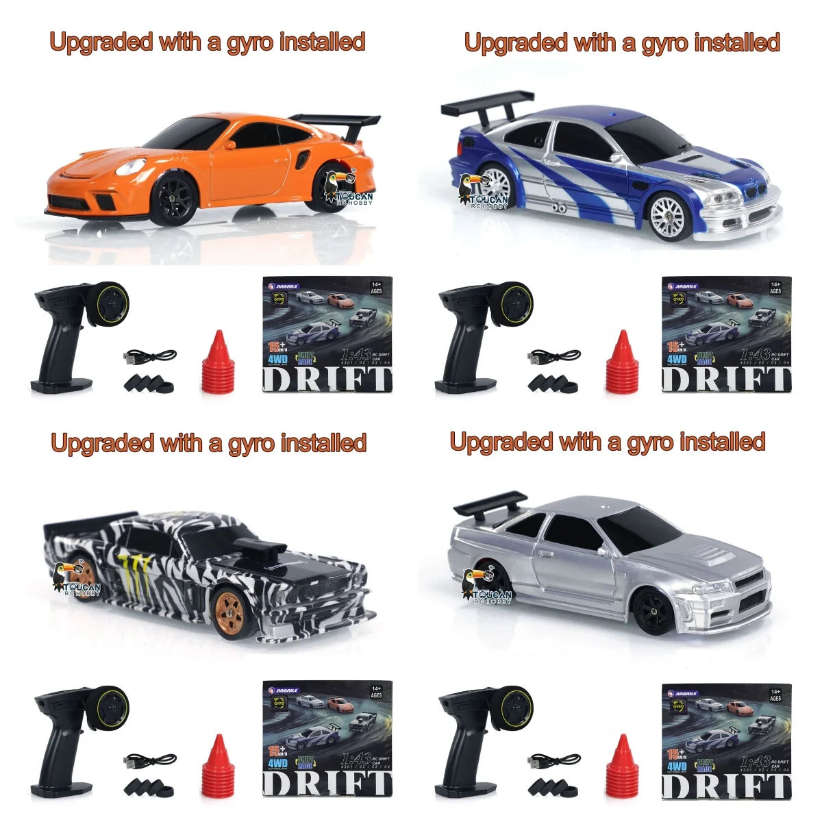 RC Drifting Car Upgraded Gyro 1/43 Racing RTR 4WD Four-wheel Drive High Speed Radio Control Model 2.4g Drift Race Car Mini Gifts