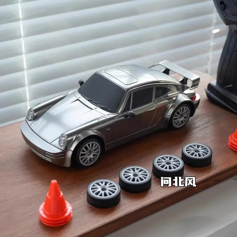 New 1/20 Scale 4WD Remote Control Drift Car RTR – High Performance Powerful Full Throttle RC Vehicle with Tires Road Barriers