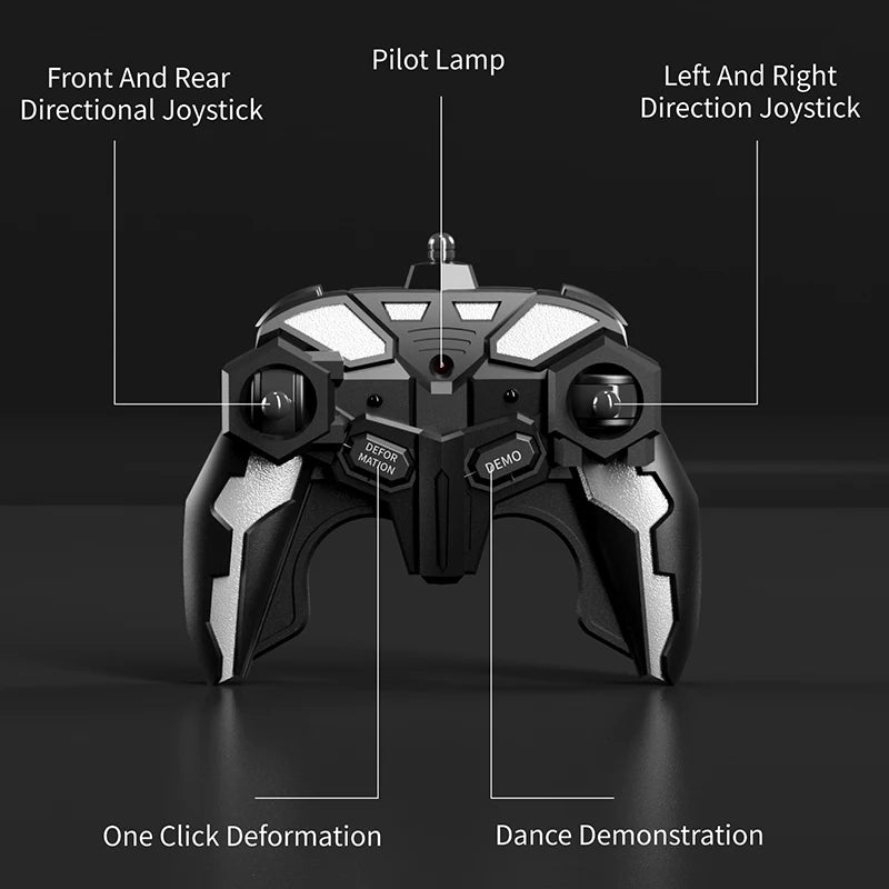 Gesture Sensing Transforming Car 2.4G Remote Control Vehicle with Music & Lights, Kids’ Gift Robot Remote Toy