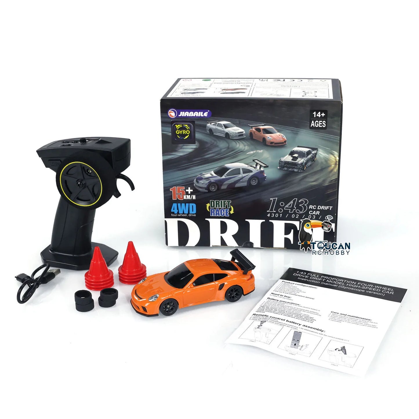 RC Drifting Car Upgraded Gyro 1/43 Racing RTR 4WD Four-wheel Drive High Speed Radio Control Model 2.4g Drift Race Car Mini Gifts