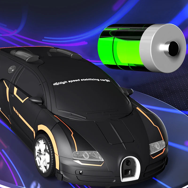 Gesture Sensing Transforming Car 2.4G Remote Control Vehicle with Music & Lights, Kids’ Gift Robot Remote Toy