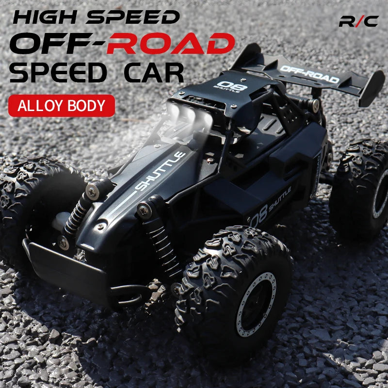 2WD Rc Car Alloy High Speed Car 5Channel 1:16 20km/h 2.4GHz Remote Control Drift Off-Road Vehicle Led Light Truck Toys Gifts