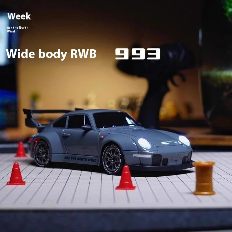 New 1/20 Scale 4WD Remote Control Drift Car RTR – High Performance Powerful Full Throttle RC Vehicle with Tires Road Barriers