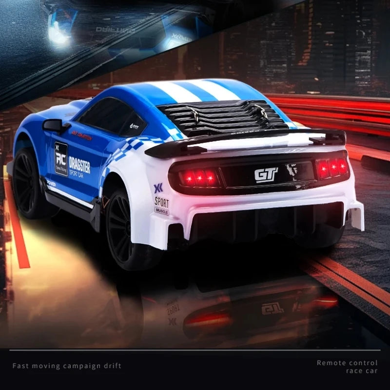 1:14 Full Scale Remote Control Car Gyroscope 4WD Mustang High Speed RC Drift Racing Car with LED Light Multi Car Competition Toy