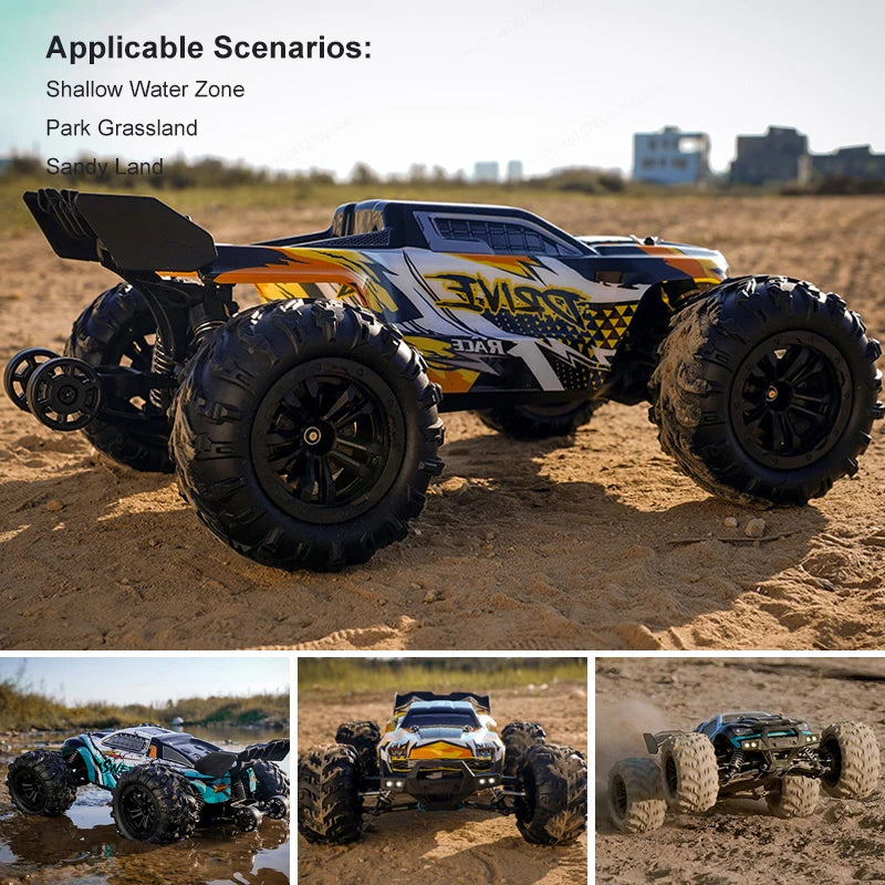 1:16 70KM/H High Speed RC Car with LED 2.4G Brushless 4WD Remote Control Car Off Road 4x4 Toys for Boys 16102PRO 16101PRO