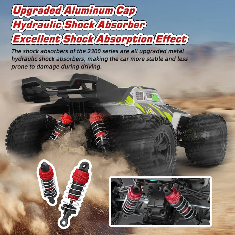 1:16 70KM/H Or 50KM/H 4WD RC Car With LED Remote Control Cars High Speed Drift Monster 4x4 Truck for Kids Toy 2300PRO 2300MAX