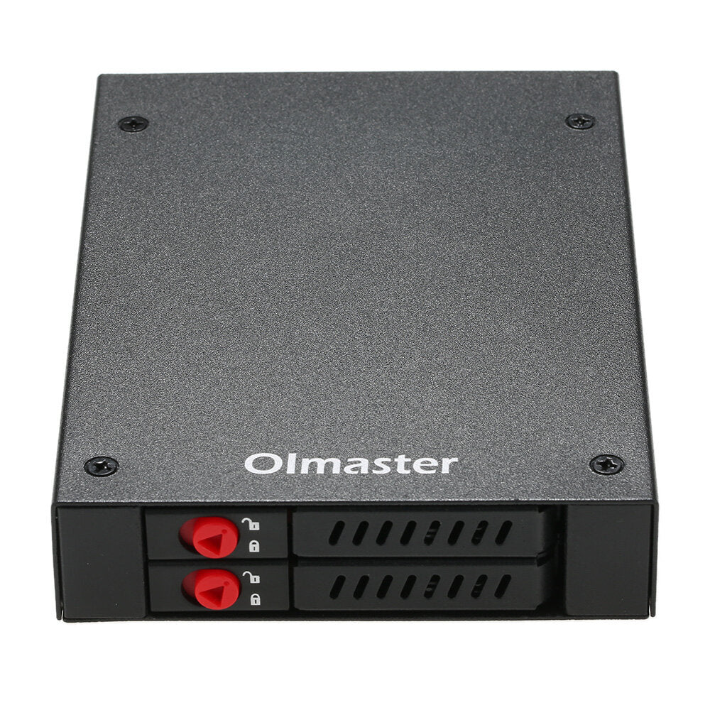 OImaster Hard Drive Enclosure 2.5'' SATA HDD SSD Dock 2 Drive Bays Mobile Rack with Key Lock Support Hot Swap