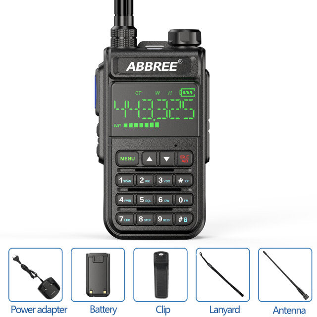 Abbree Ar-518 Full Bands Walkie Talkie 128 Channels Lcd