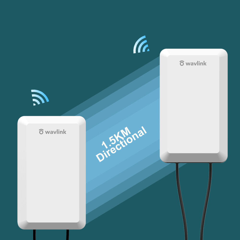 Wavlink Wireless 2.4GHz 300Mbps Wifi Long Range Outdoor AP/Repeater CPE Kit POE High Gain Antenna WiFi Extender 1.5KM 1/2 Pcs
