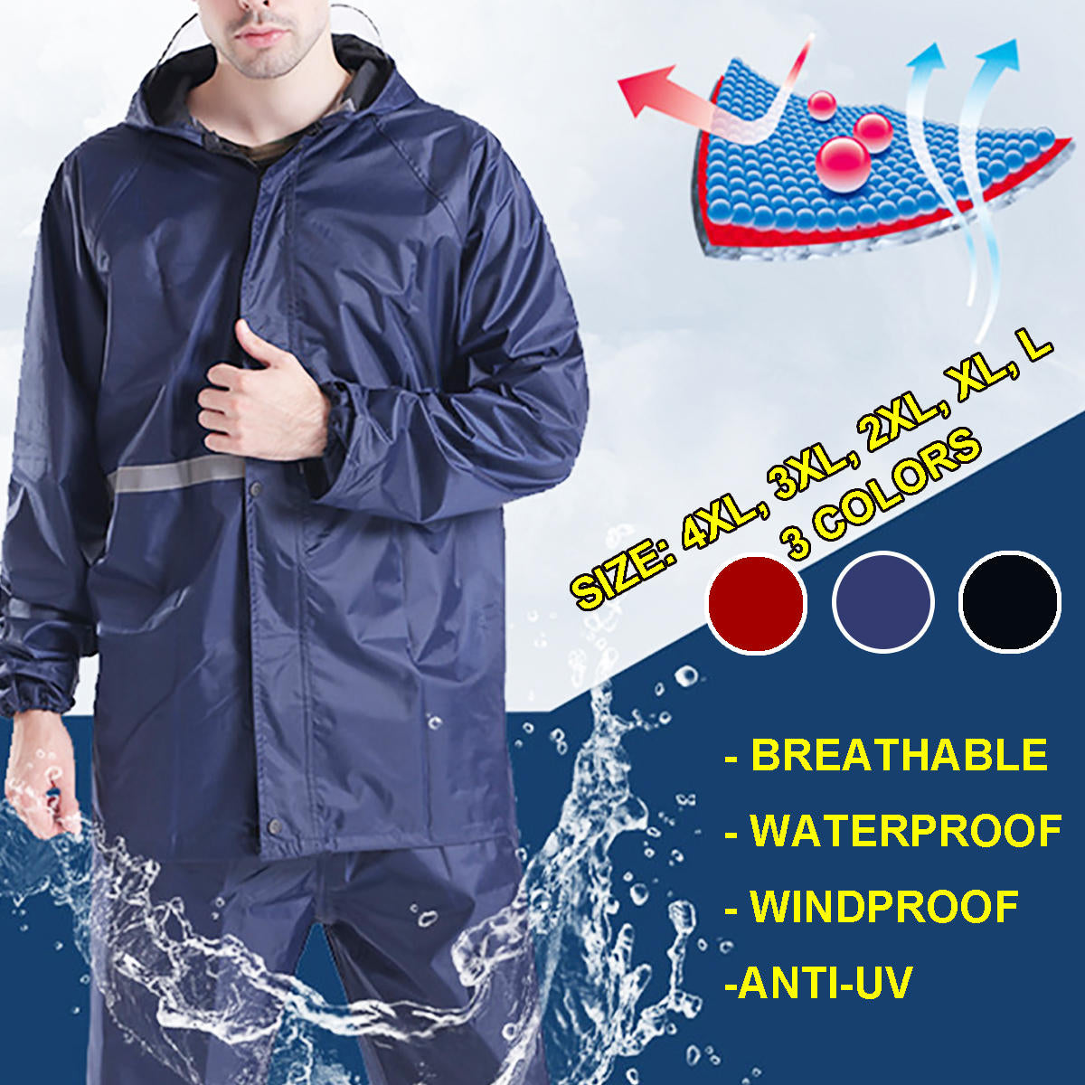 Adults Raincoat Mens Rain Long Pants Anti-uv Riding Cover