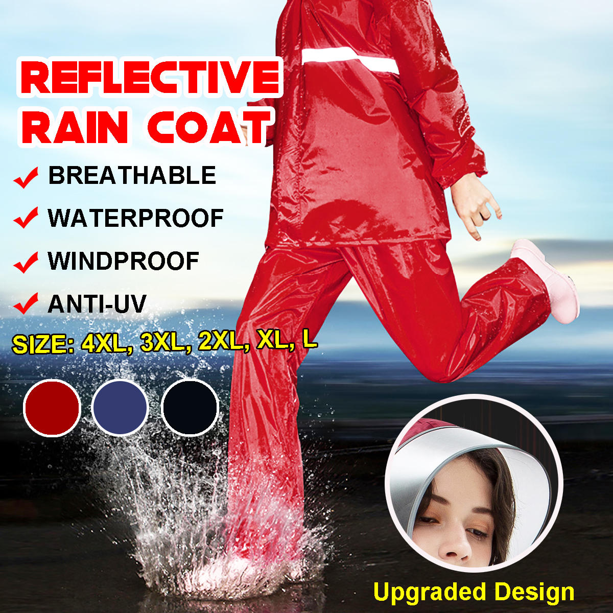 Adults Raincoat Mens Rain Long Pants Anti-uv Riding Cover