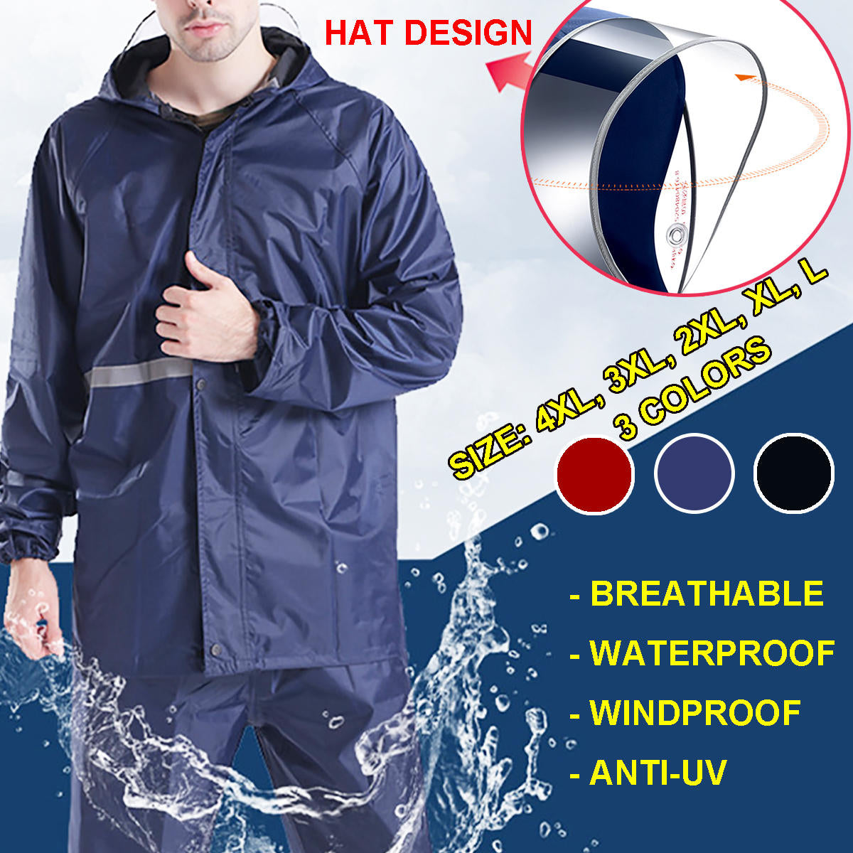 Adults Raincoat Mens Rain Long Pants Anti-uv Riding Cover