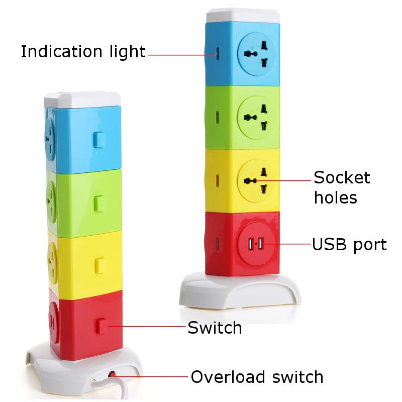 Alardor Four Tiers Rotating Socket Patch Panel Usb Plug