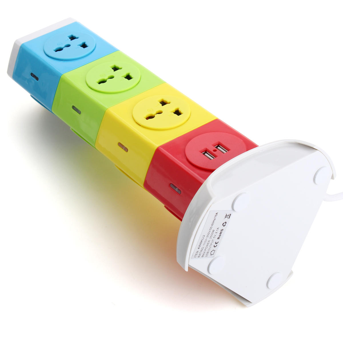 Alardor Four Tiers Rotating Socket Patch Panel Usb Plug