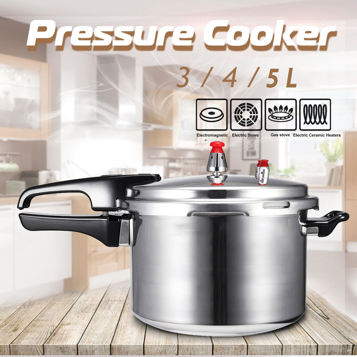 Aluminium Commercial Grade Pressure Cooker 3/4/6.3 Litre 3