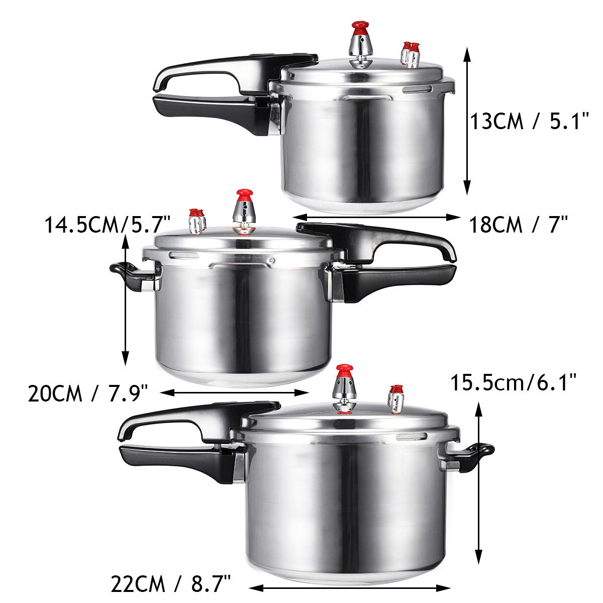 Aluminium Commercial Grade Pressure Cooker 3/4/6.3 Litre 3
