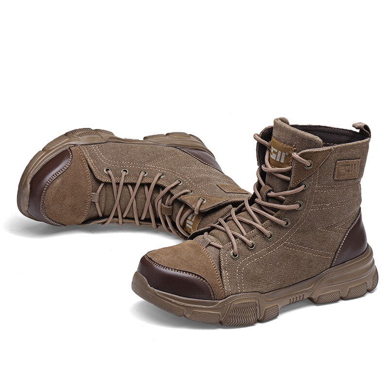 Atrego Men Safety Work Boots High Top Steel Toe Army Combat