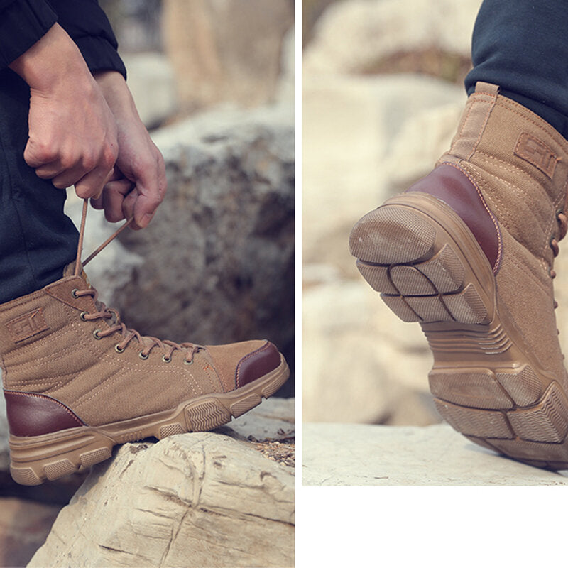 Atrego Men Safety Work Boots High Top Steel Toe Army Combat