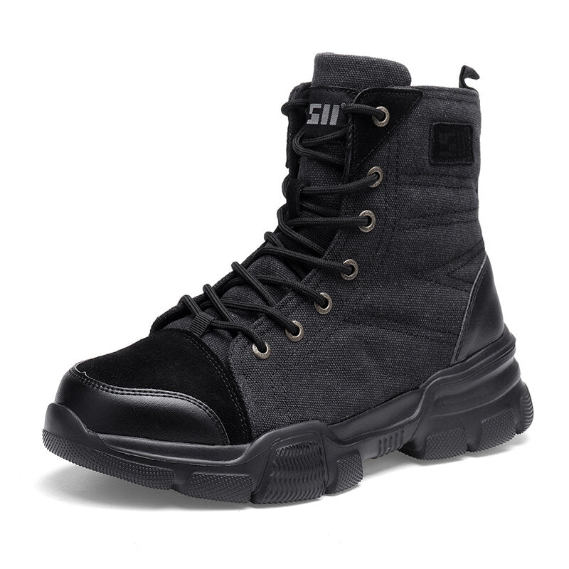 Atrego Men Safety Work Boots High Top Steel Toe Army Combat