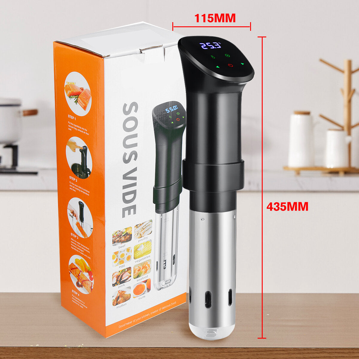 Augienb Sc-003 1600w Lcd Touch Sous Vide Cooker Waterproof