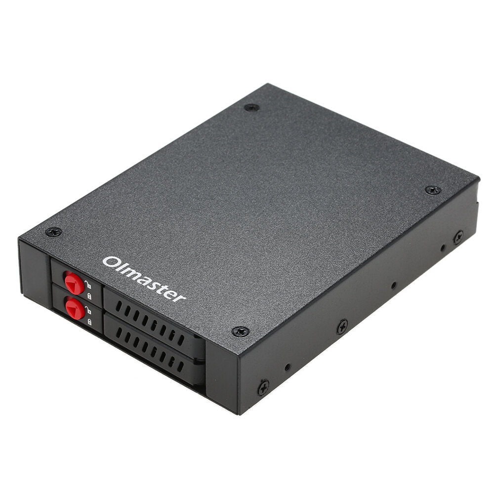 OImaster Hard Drive Enclosure 2.5'' SATA HDD SSD Dock 2 Drive Bays Mobile Rack with Key Lock Support Hot Swap