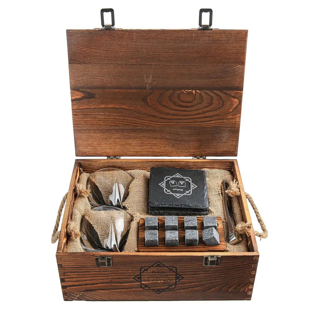 Baban Whiskey Gift Sets: 2pcs Wine Glass & Chilling
