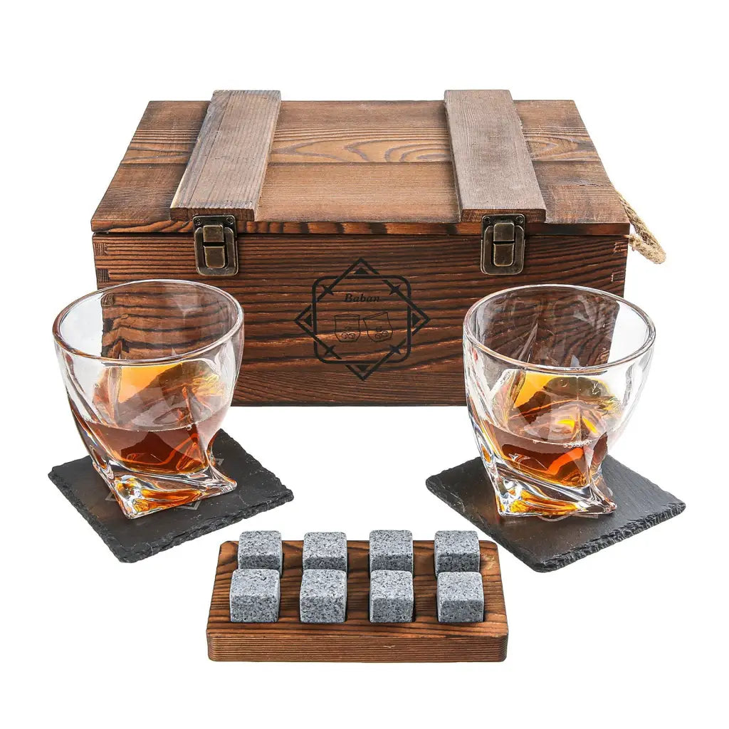 Baban Whiskey Gift Sets: 2pcs Wine Glass & Chilling
