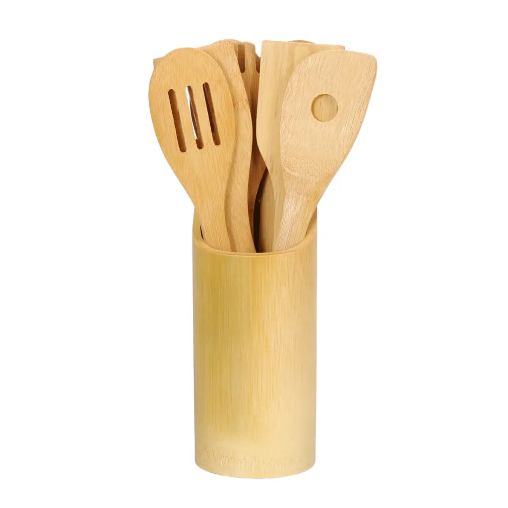 Bamboo Cooking Utensils - 8pcs Set Of Wooden Spoons