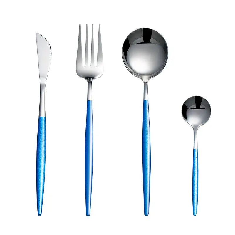 Black Gold Cutlery Set: Silver Tableware Dish Safe