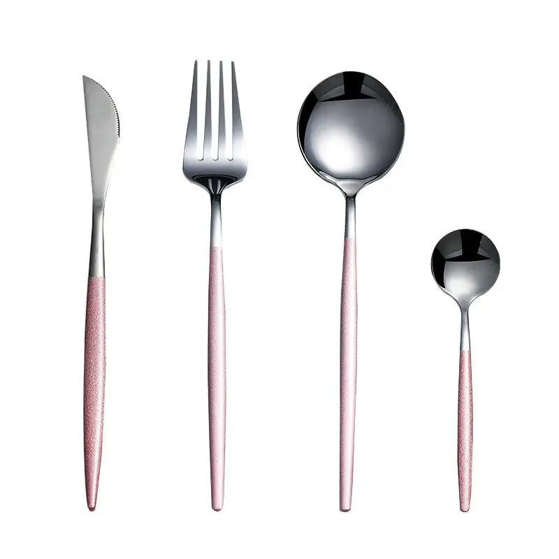Black Gold Cutlery Set: Silver Tableware Dish Safe