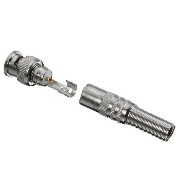 Bnc Male Connector For Rg-59 Coaxial Cable Brass End Crimp