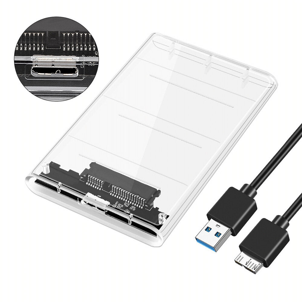 MnnWuu SATA3 to USB3.0 Hard Drive Enclosure Case Support 2.5 Inch SATA HDD SSD External Hard Disk Box for Desktop Laptop