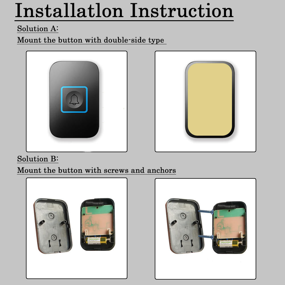 Cacazi A88 Wireless Waterproof Doorbell Led Light 300m